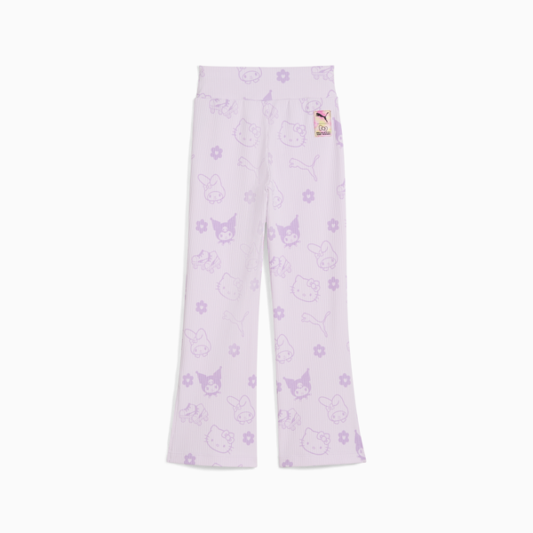 PUMA x HELLO KITTY AND FRIENDS Ribbed Flared Leggings Kids, Lilac Frost, large-ZAF