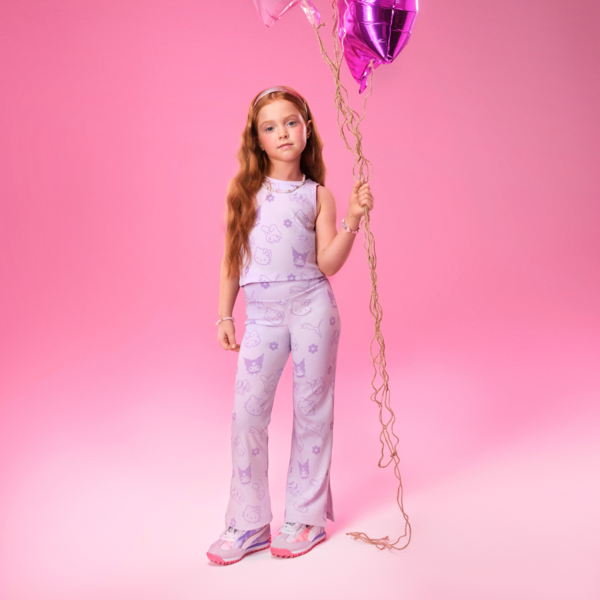 PUMA x HELLO KITTY AND FRIENDS Ribbed Flared Leggings Kids, Lilac Frost, large-ZAF