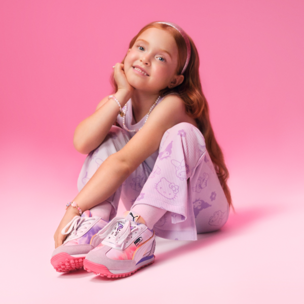 PUMA x HELLO KITTY AND FRIENDS Ribbed Flared Leggings Kids, Lilac Frost, large-ZAF