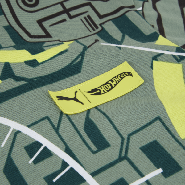 Playera holgada PUMA x HOT WHEELS para niños, Green Moon, large-MEX