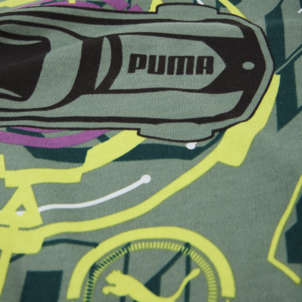 Playera holgada PUMA x HOT WHEELS para niños, Green Moon, large-MEX