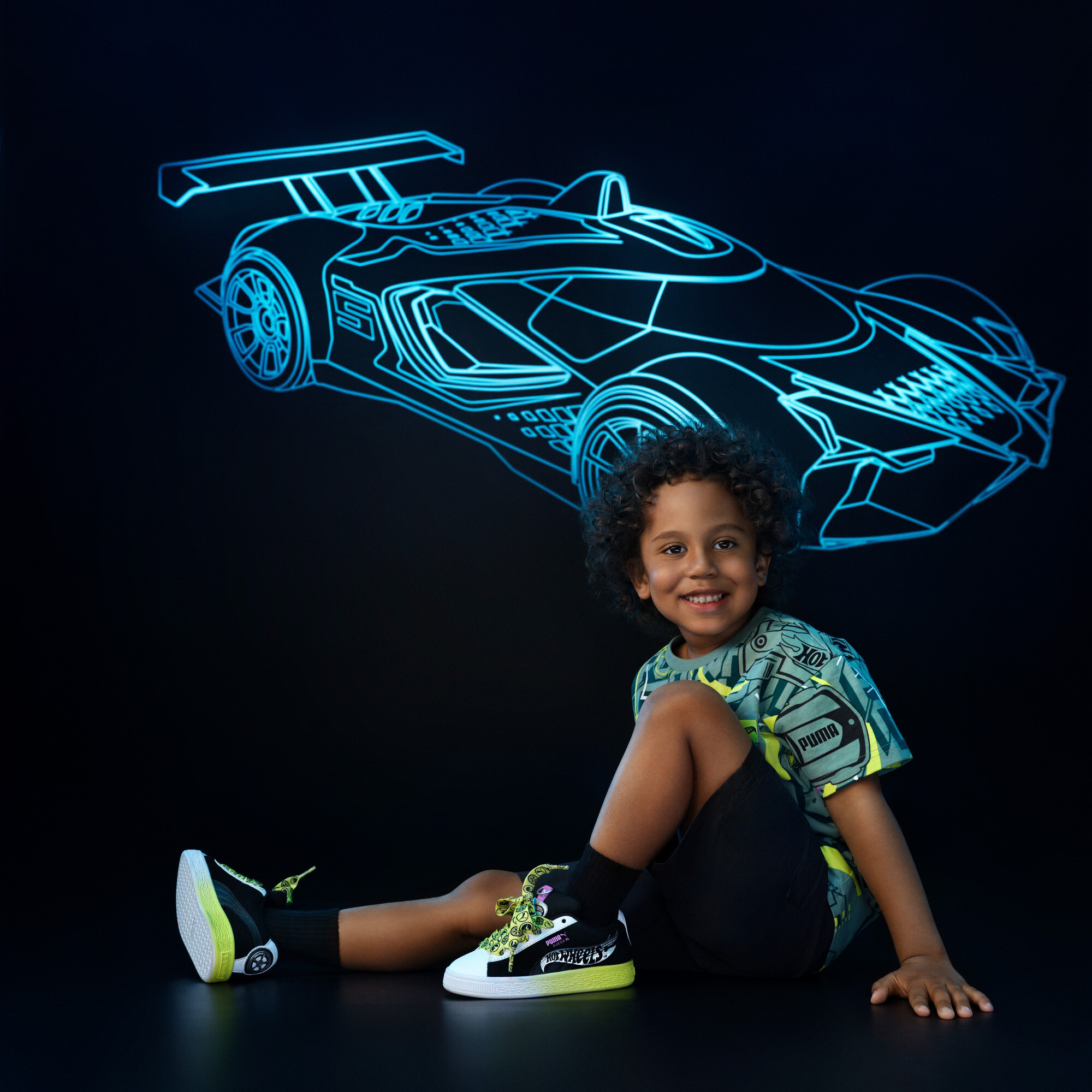 PUMA x HOT WHEELS™ T-shirt met relaxte pasvorm, Groen