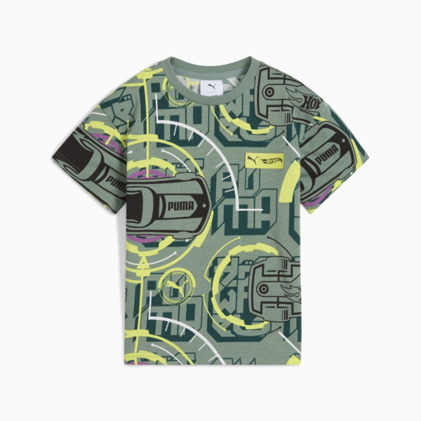 Playera holgada PUMA x HOT WHEELS para niños, Green Moon, large-MEX