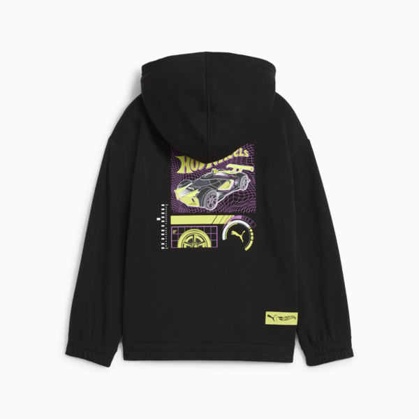 PUMA x HOT WHEELS™ Relaxed Graphic Hoodie Kids, PUMA Black, large-MEX