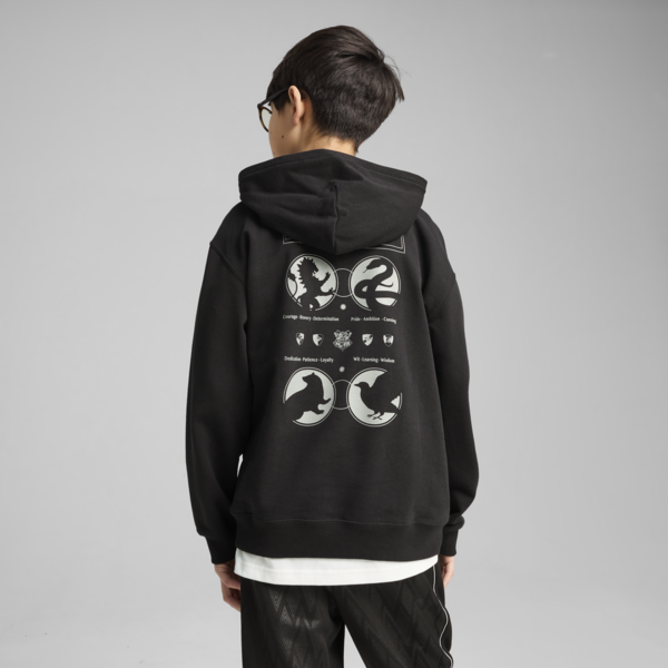 PUMA x HARRY POTTER Relaxed Graphic Hoodie Youth, PUMA Black, large-MEX