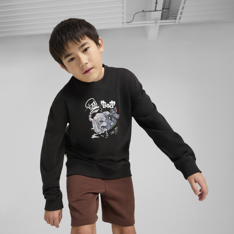 

PUMA X TMNT Youth Graphic Relaxed Fit Crew-Neck Sweatshirt