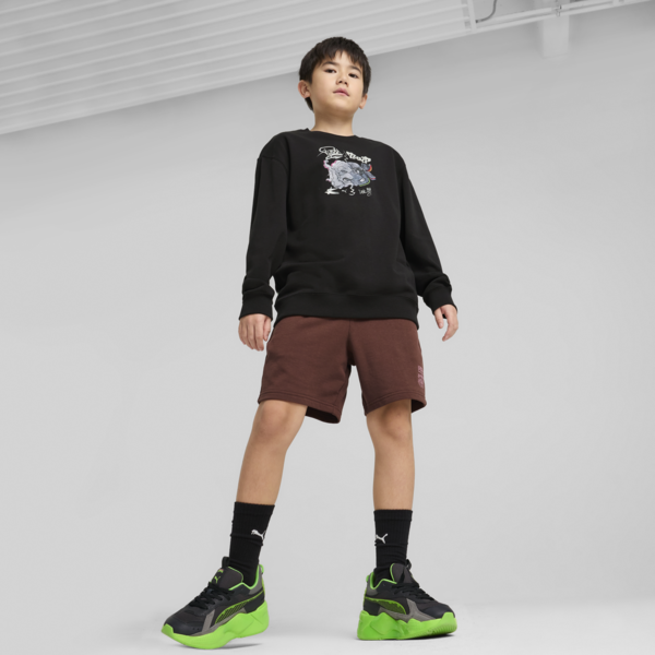 PUMA HOOPS x TMNT Relaxed Graphic Crew Youth, PUMA Black, large-MEX