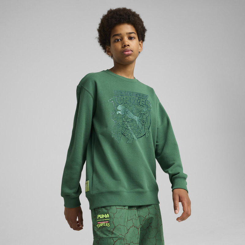 

PUMA X TMNT Youth Graphic Relaxed Fit Crew-Neck Sweatshirt