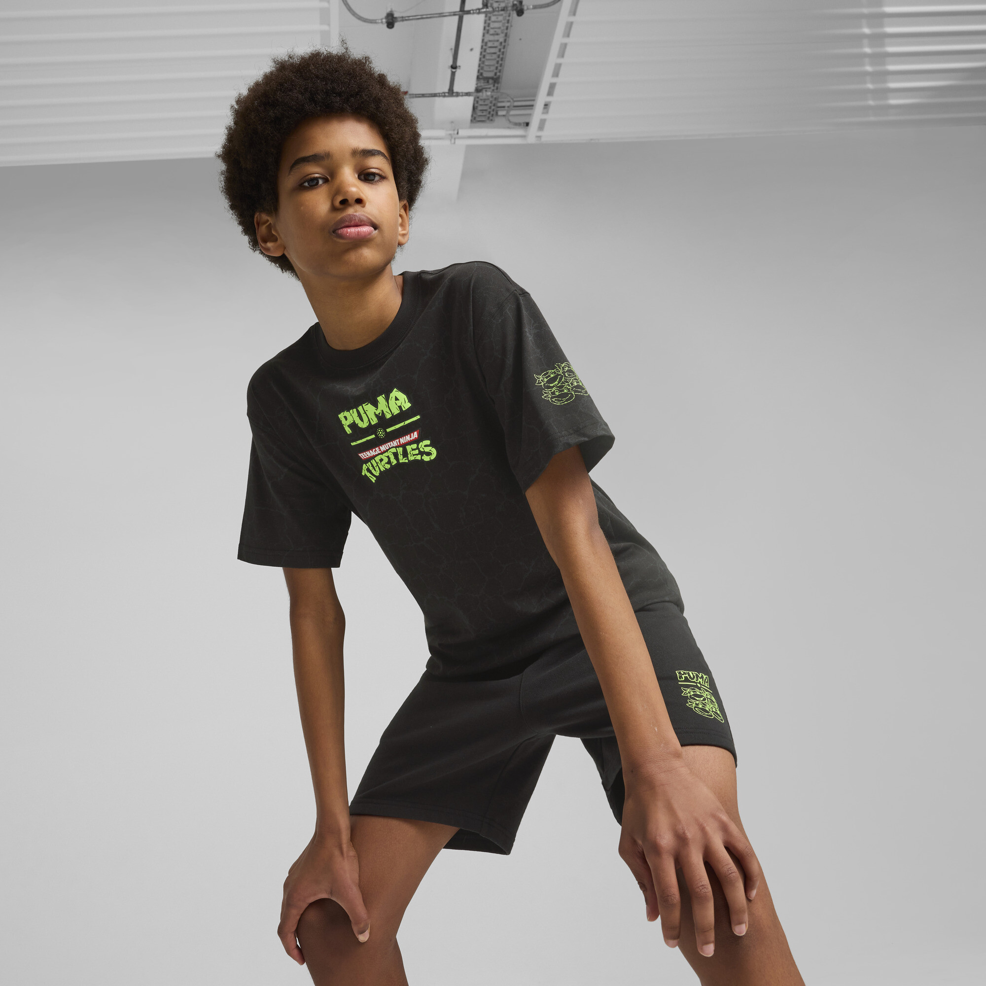 Puma x TMNT Relaxed T-Shirt mit Allover-Print Teenager Für Herren Für Damen Für Kinder | Black | Größe: 15-16Y