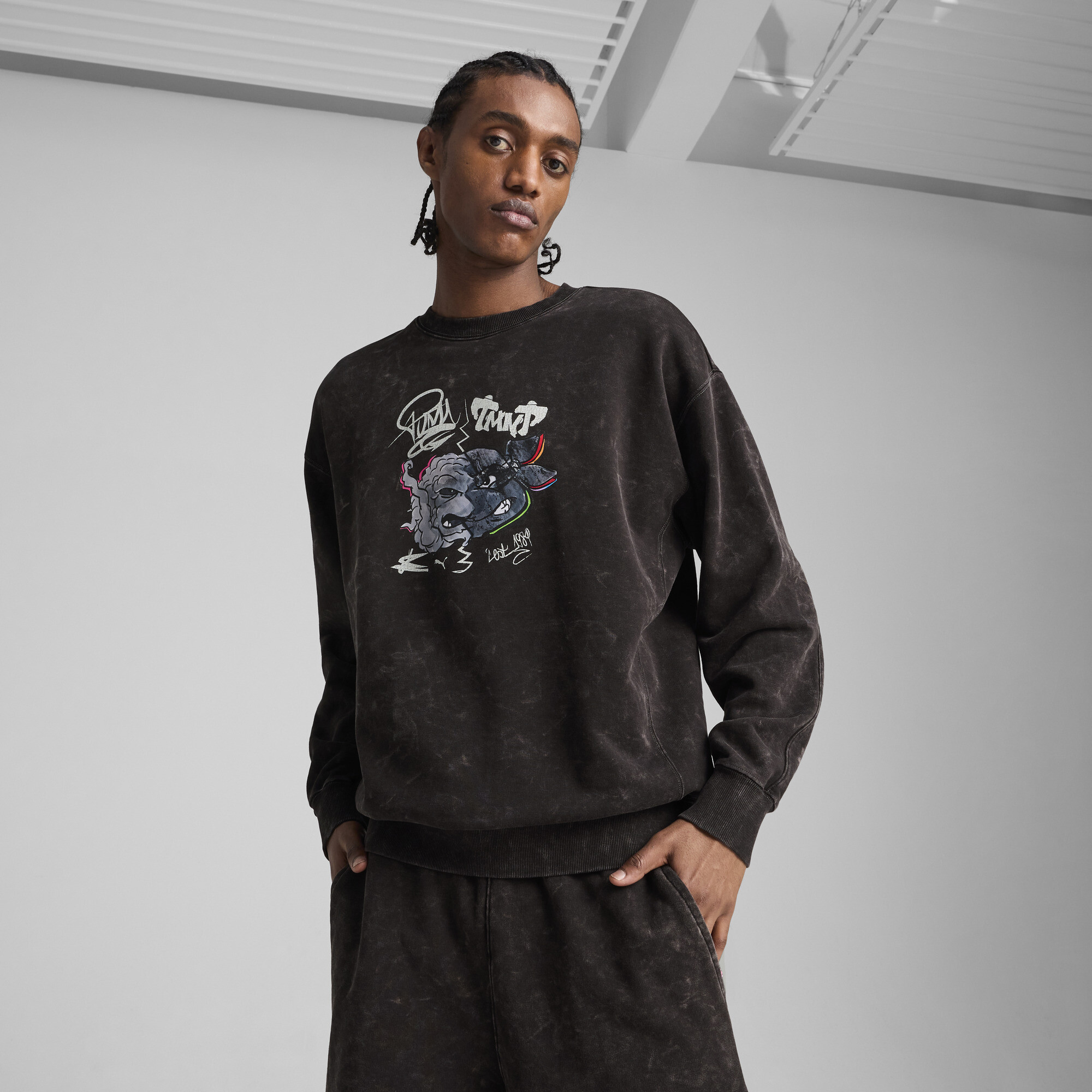 Puma x TMNT Relaxed Graphic Sweatshirt Herren | Mit Print | Black | Größe: L