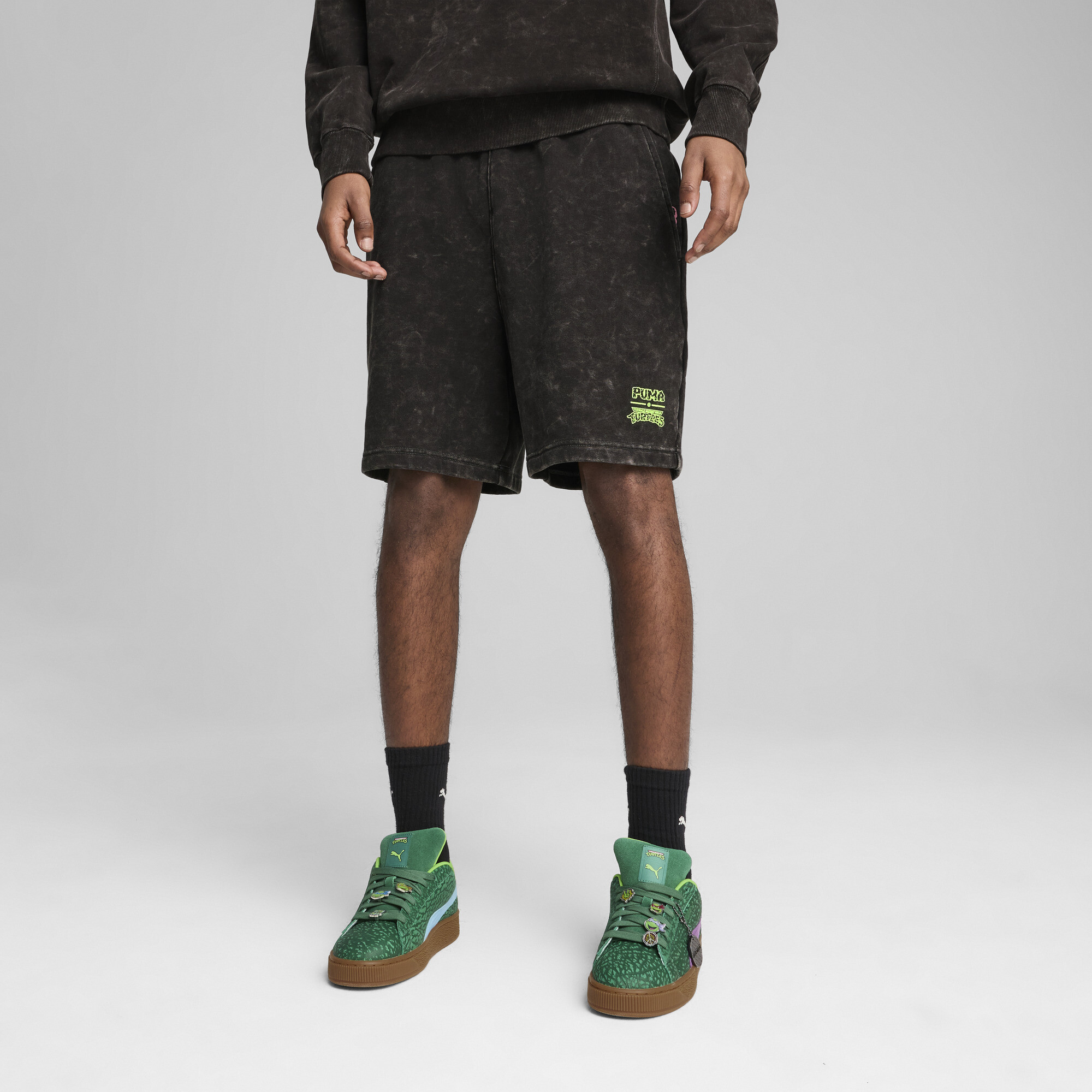 Puma X Tmnt Men's Relaxed 7" Shorts In Black