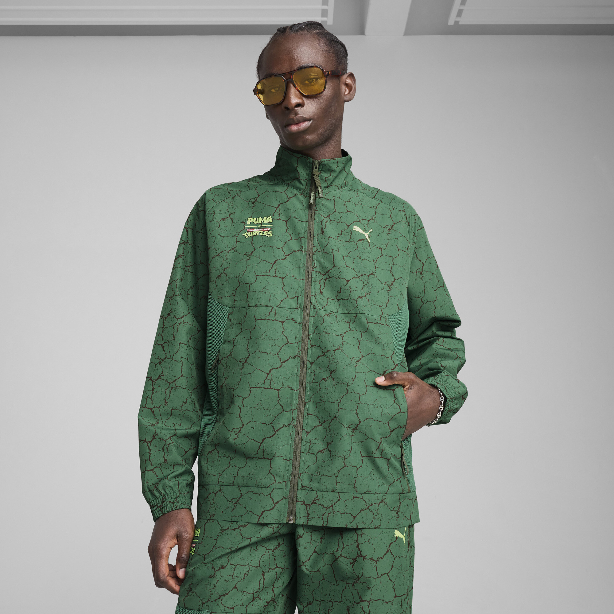 Puma x TMNT PumaTECH Relaxed Trainingsjacke Herren | Mit Other Pattern | Vine | Größe: L