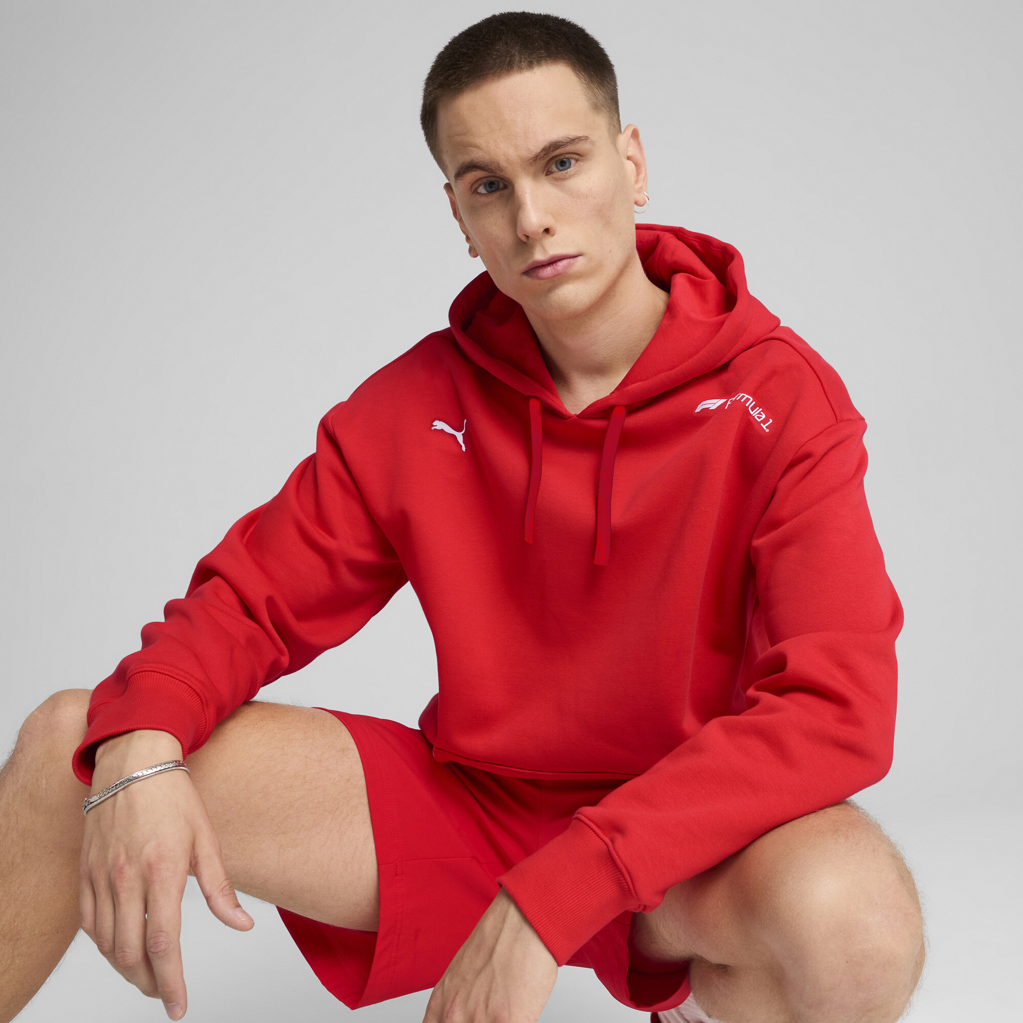 Puma F1® ESS+ Graphic Hoodie Herren | Mit Plain | Pop Red | Größe: L