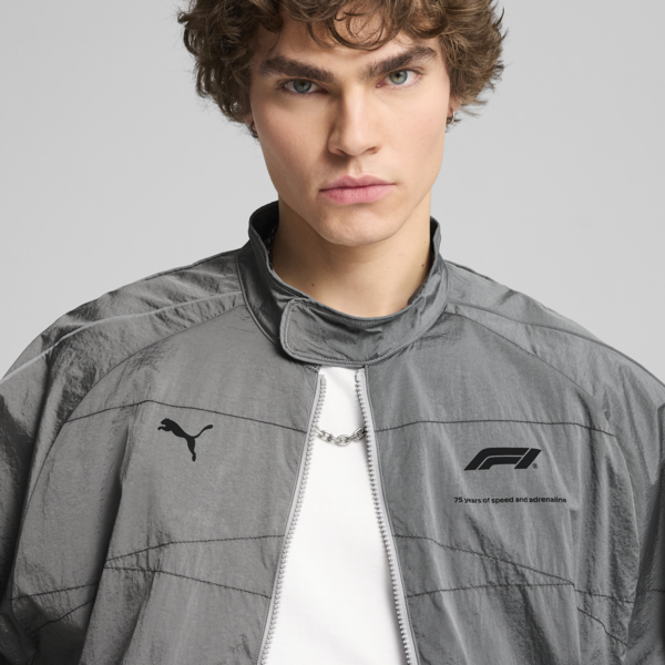 F1® T7 Oversized Track Jacket Men, Team Silver, large-ZAF