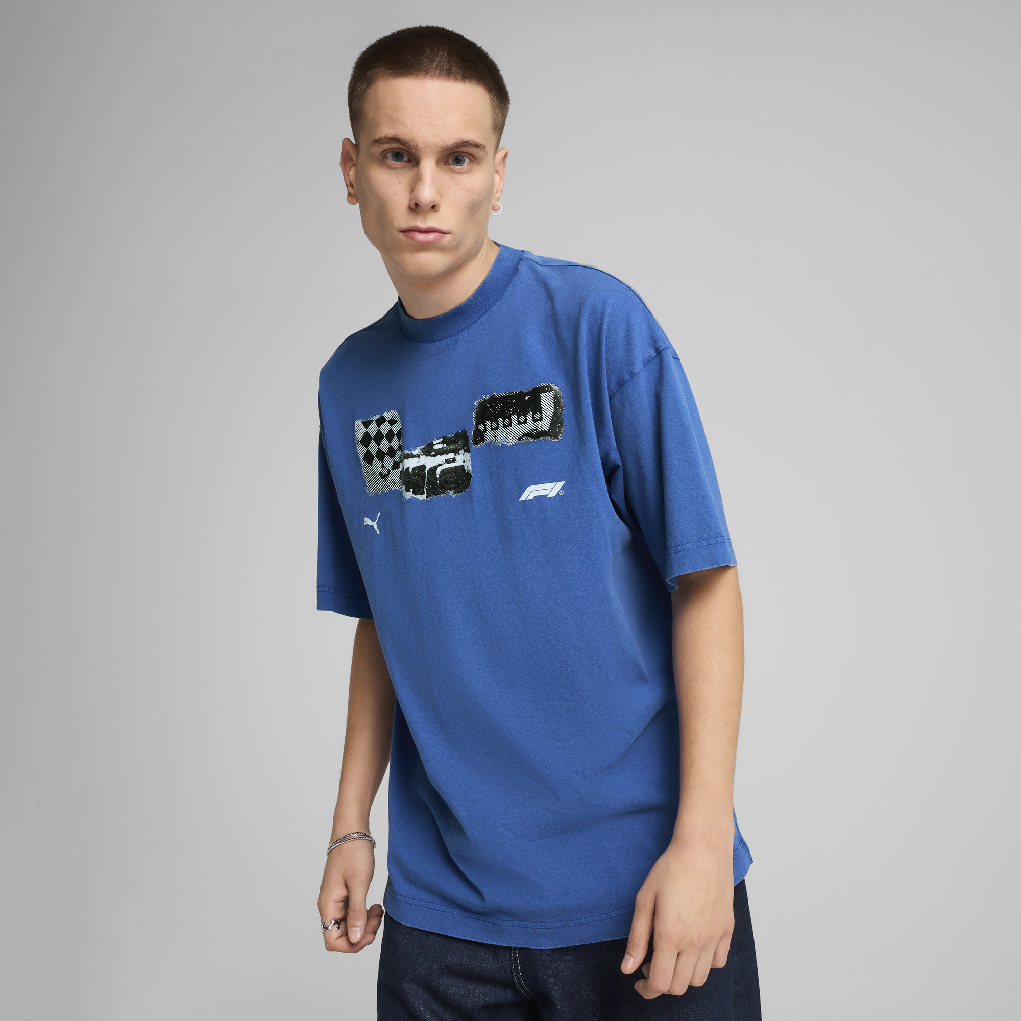 Puma F1® Graphic T-Shirt Herren | Mit Plain | Vivid Blue | Größe: L