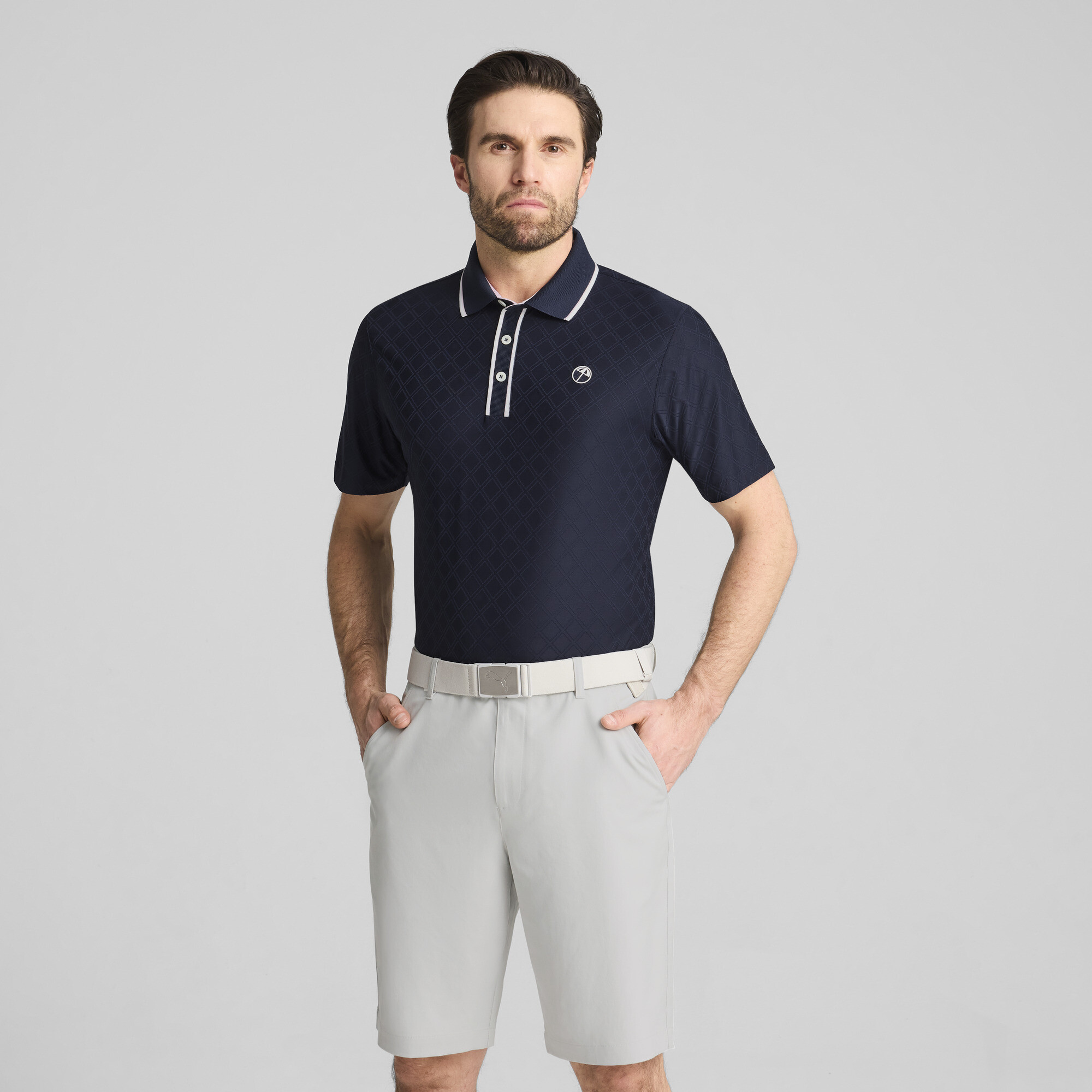 Puma x ARNOLD PALMER Tipped Golf Jacquard-Polo Herren | Mit Plain | Deep Navy | Größe: L