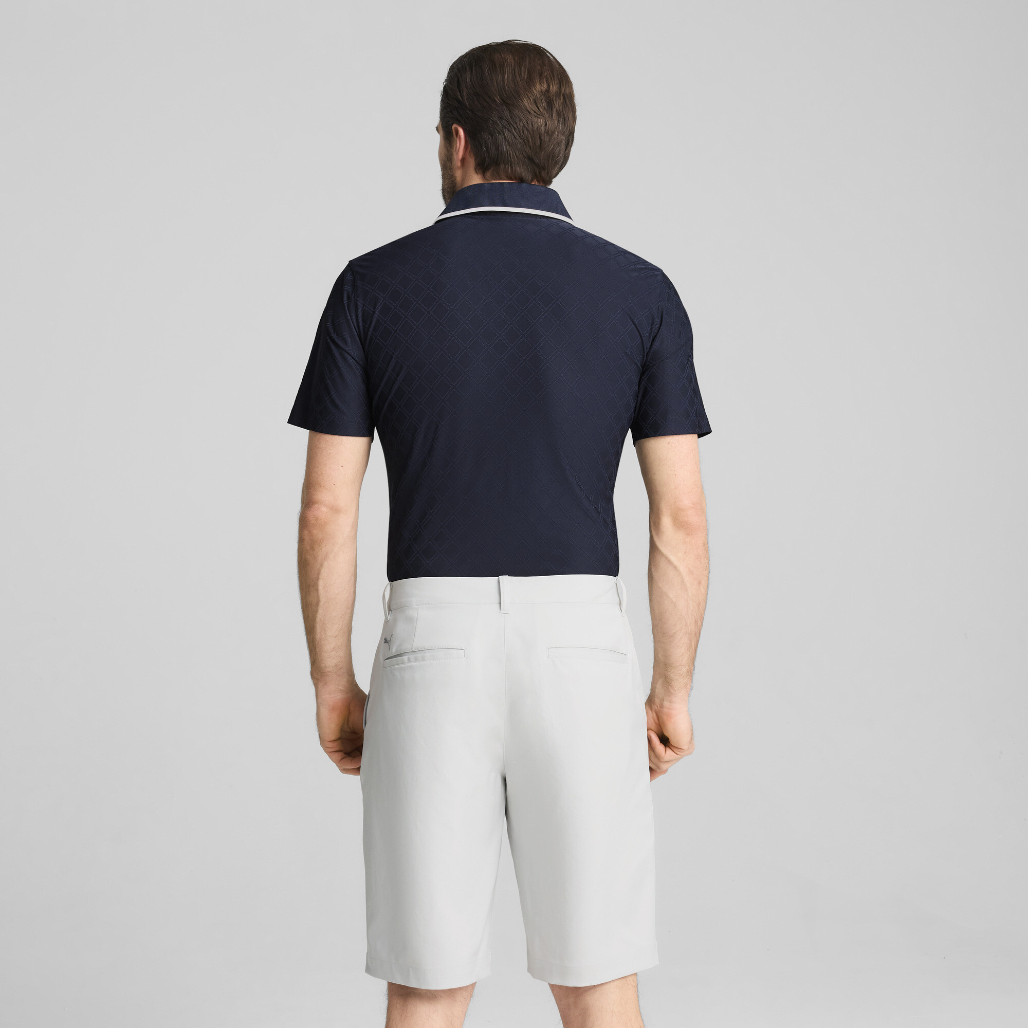 PUMA x ARNOLD PALMER Jacquard golfpolo met streepdetail voor Heren, Blauw, Maat S thumbnail 5