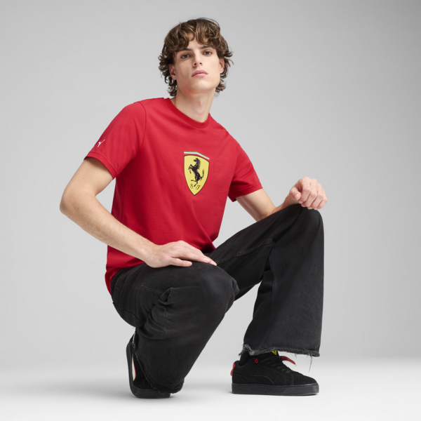 Scuderia Ferrari HP Race Coloured Big Shield Tee Men, Rosso Corsa, large-ZAF
