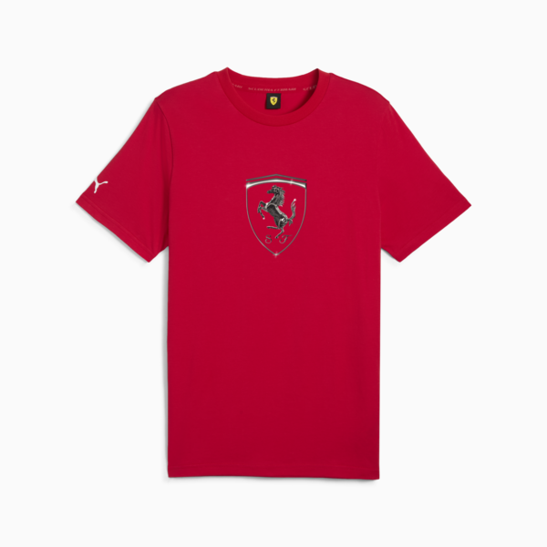 Scuderia Ferrari HP Race Tonal Big Shield Tee Men, Rosso Corsa, large-ZAF