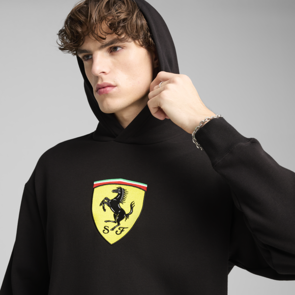 Scuderia Ferrari HP Race Big Shield Hoodie Men, PUMA Black, large-ZAF