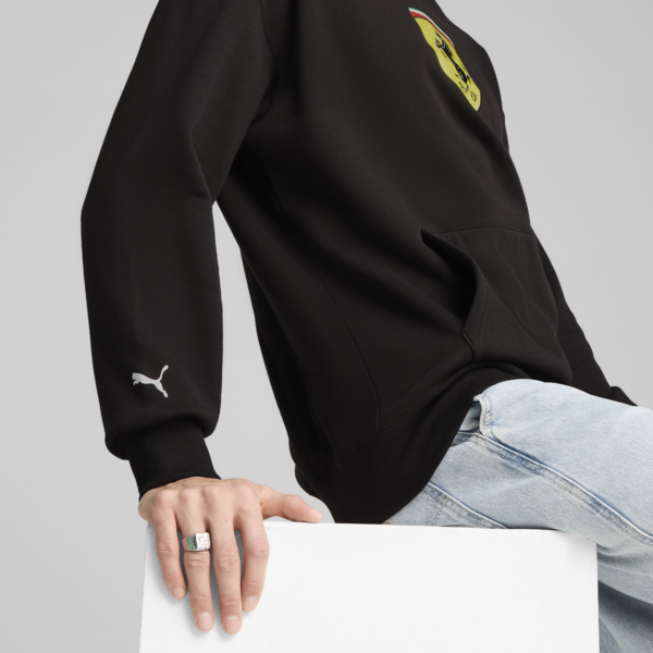 Scuderia Ferrari HP Race Big Shield Hoodie Men, PUMA Black, large-ZAF