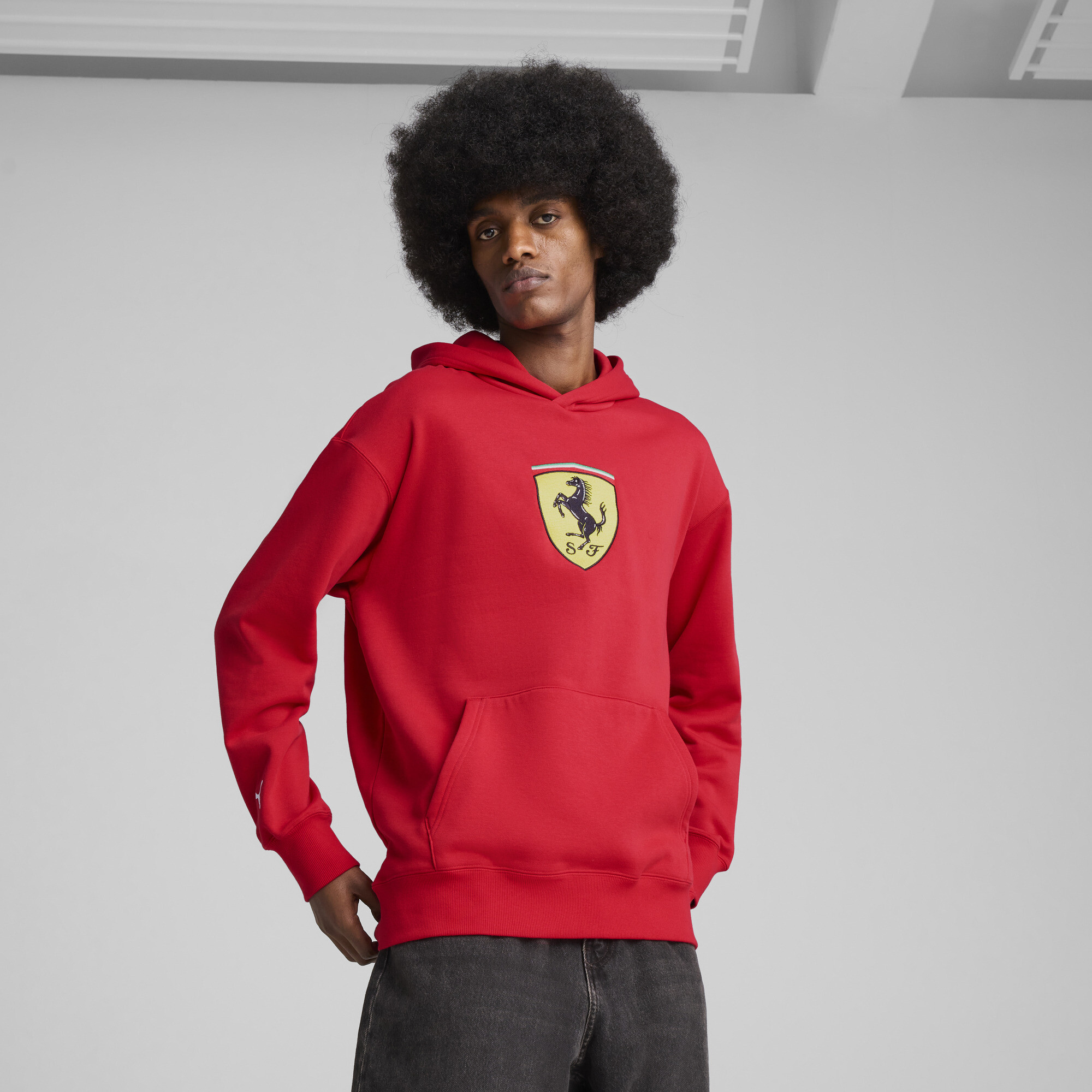 Puma Scuderia Ferrari HP Race Big Shield Hoodie Herren | Mit Logo Print | Rosso Corsa | Größe: XS