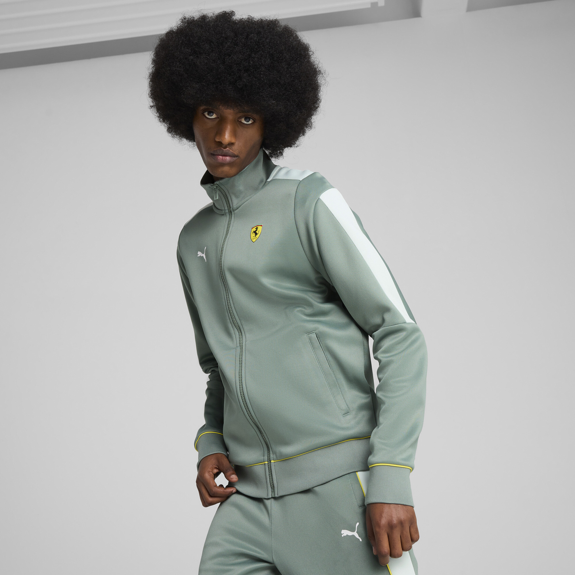Puma Scuderia Ferrari Race Men's Mt7 Jacket In Green