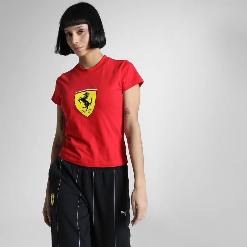 

Women's PUMA Ferrari Race Big Shield Slim Fit Motorsport Tee