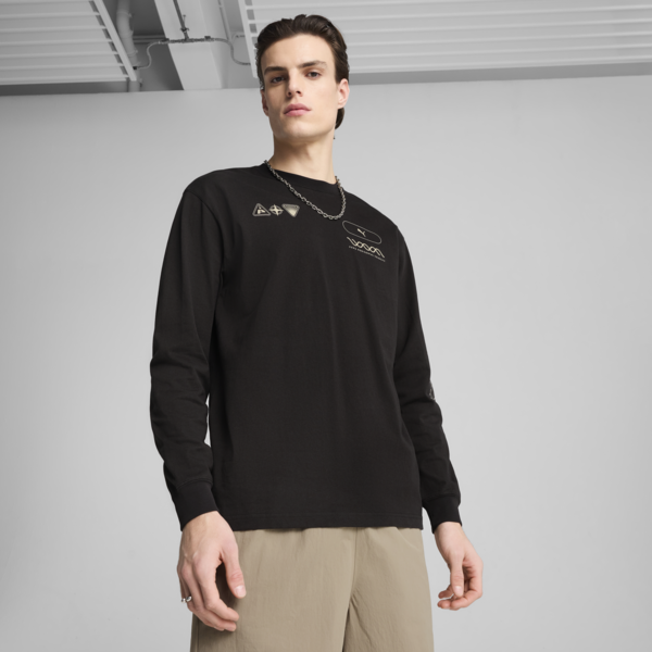 House Of Graphics Celerity Long Sleeve Top Men, PUMA Black, large-ZAF