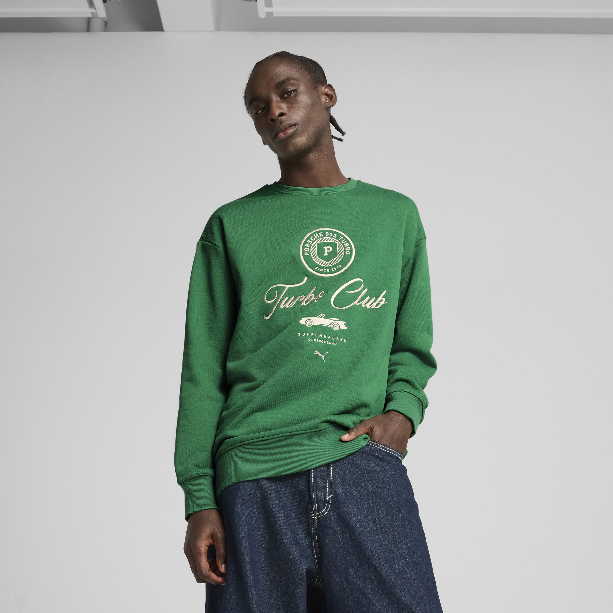 Puma Porsche Legacy Lifestyle Crewneck Herren | Mit Plain | Archive Green | Größe: L