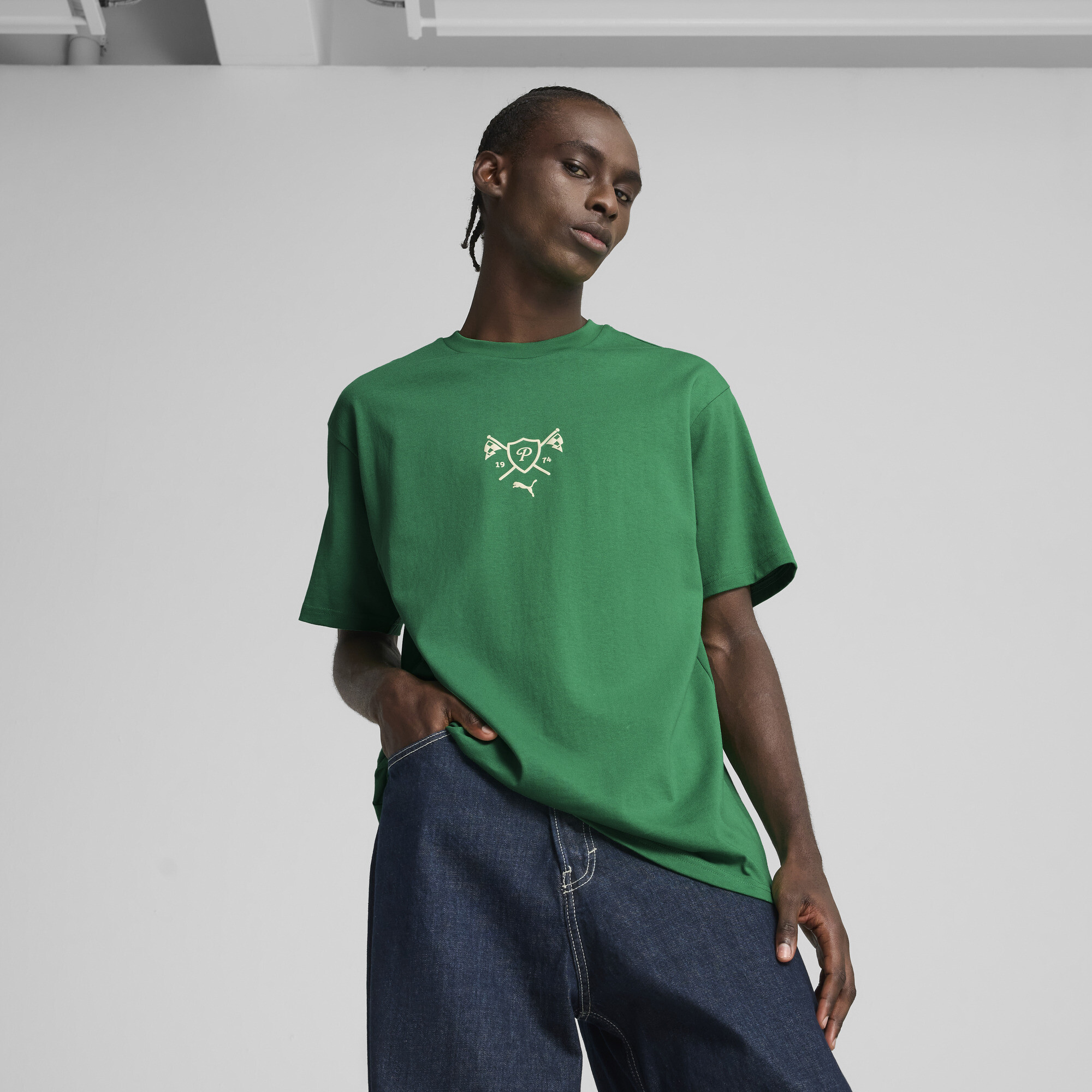 Puma Porsche Legacy Lifestyle Men's Graphic T-shirt In Green