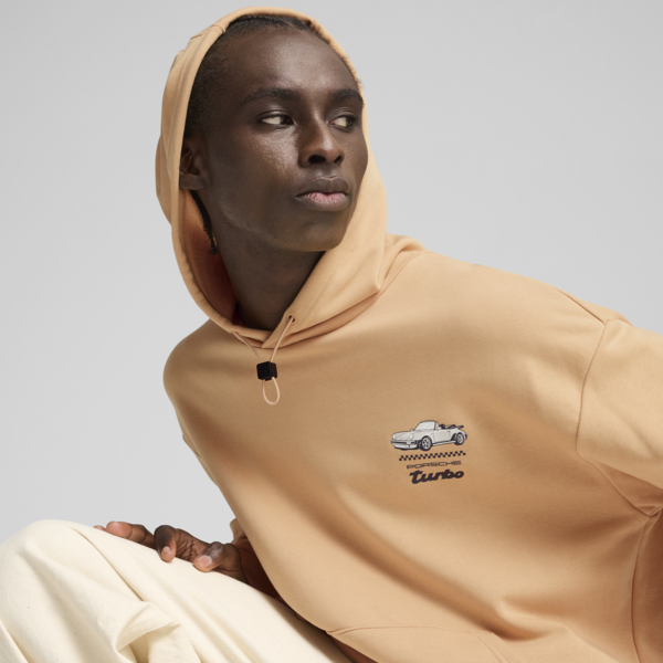 Porsche Legacy Graphic Hoodie Men, Warm Beige, large-ZAF
