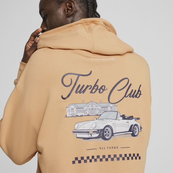 Porsche Legacy Graphic Hoodie Men, Warm Beige, large-ZAF