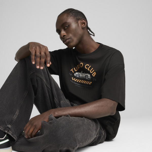 Porsche Legacy Graphic Tee 2 Men, PUMA Black, large-ZAF