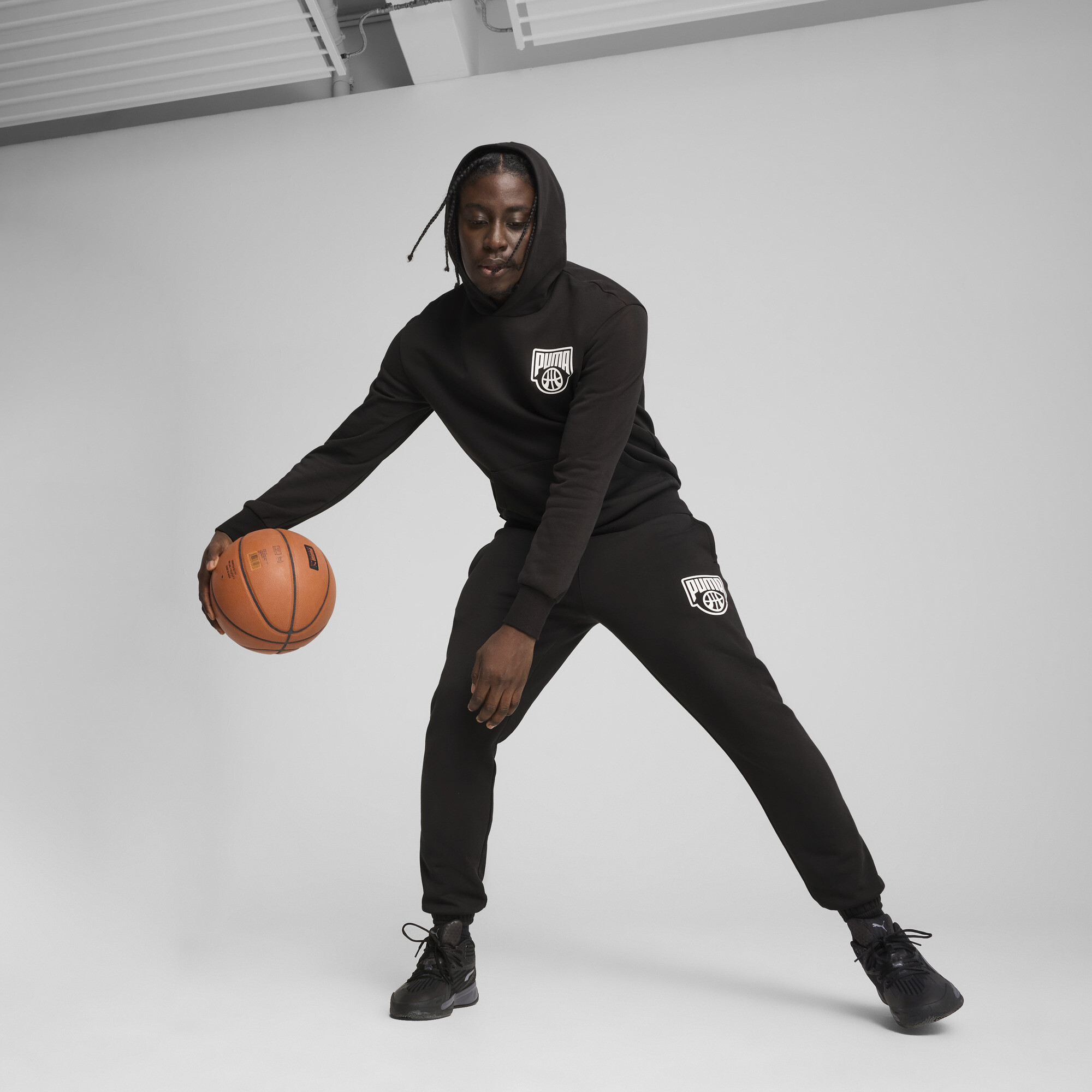 PUMA Posterize basketbalhoodie voor Heren, Zwart, Maat XS thumbnail 6