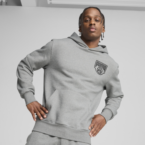 Posterize Basketball Hoodie Men, Medium Gray Heather, large-MEX