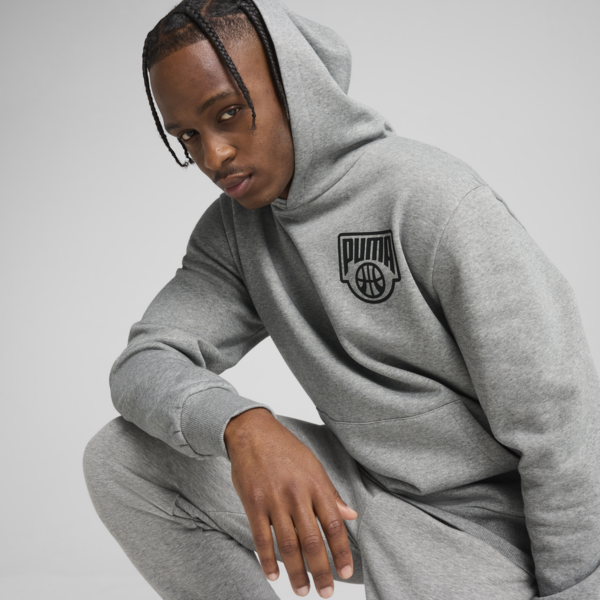 Posterize Basketball Hoodie Men, Medium Gray Heather, large-MEX