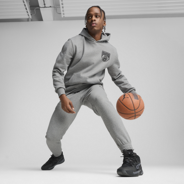 Posterize Basketball Hoodie Men, Medium Gray Heather, large-MEX