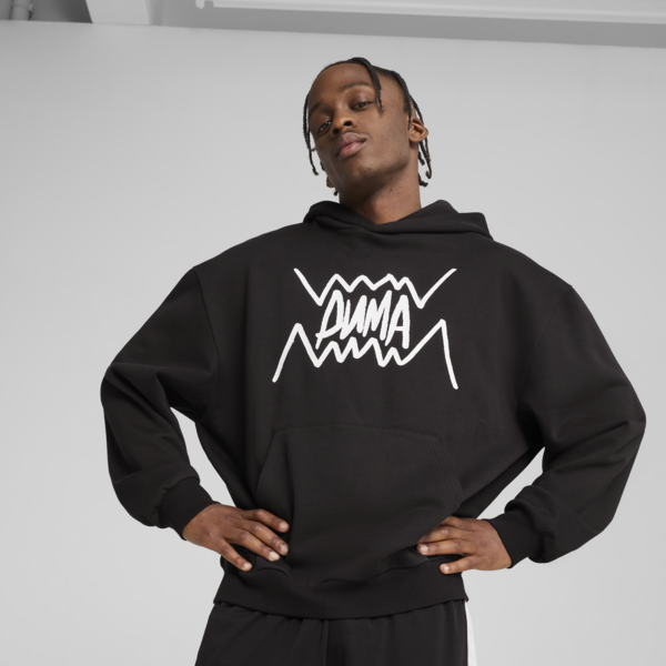 Jaws Core Basketball Hoodie Men, PUMA Black, large-MEX