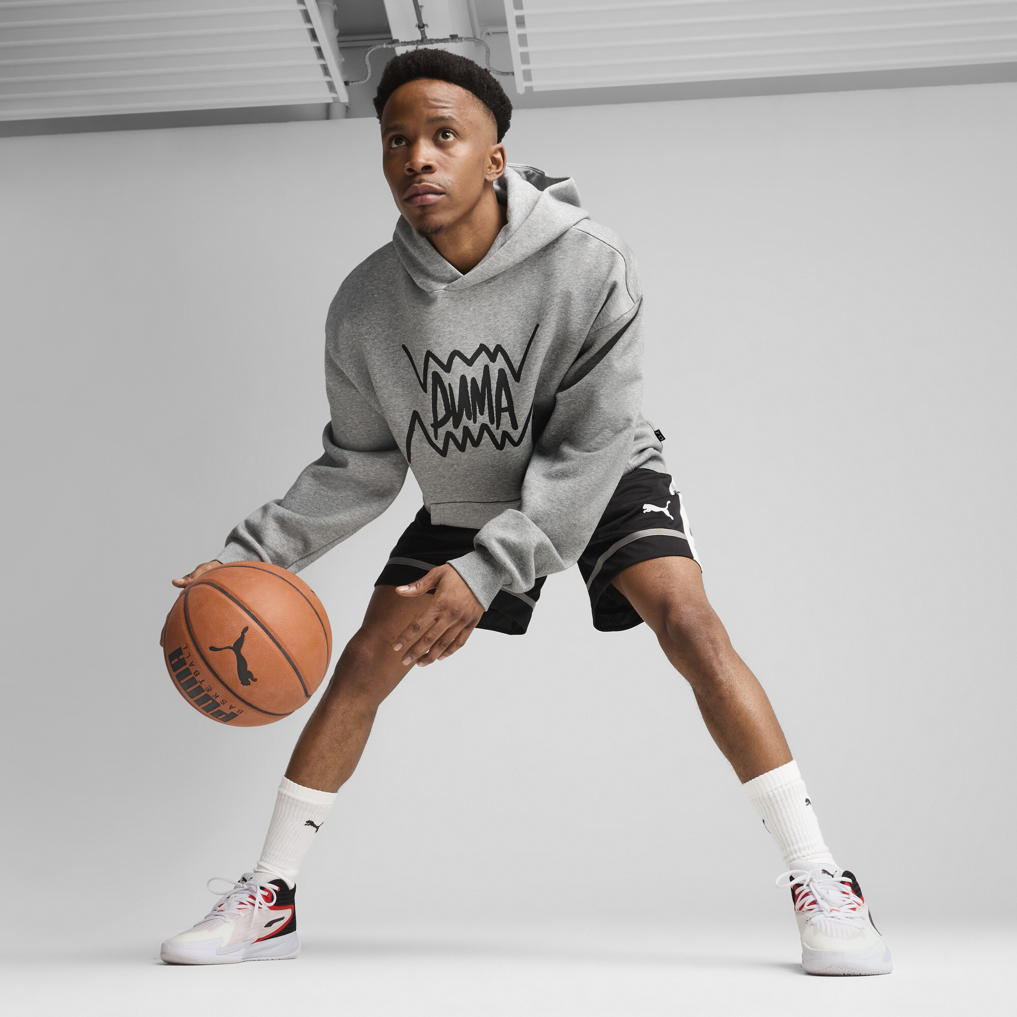 PUMA Jaws Core basketbalhoodie voor Heren, Grijs, Maat XS thumbnail 6