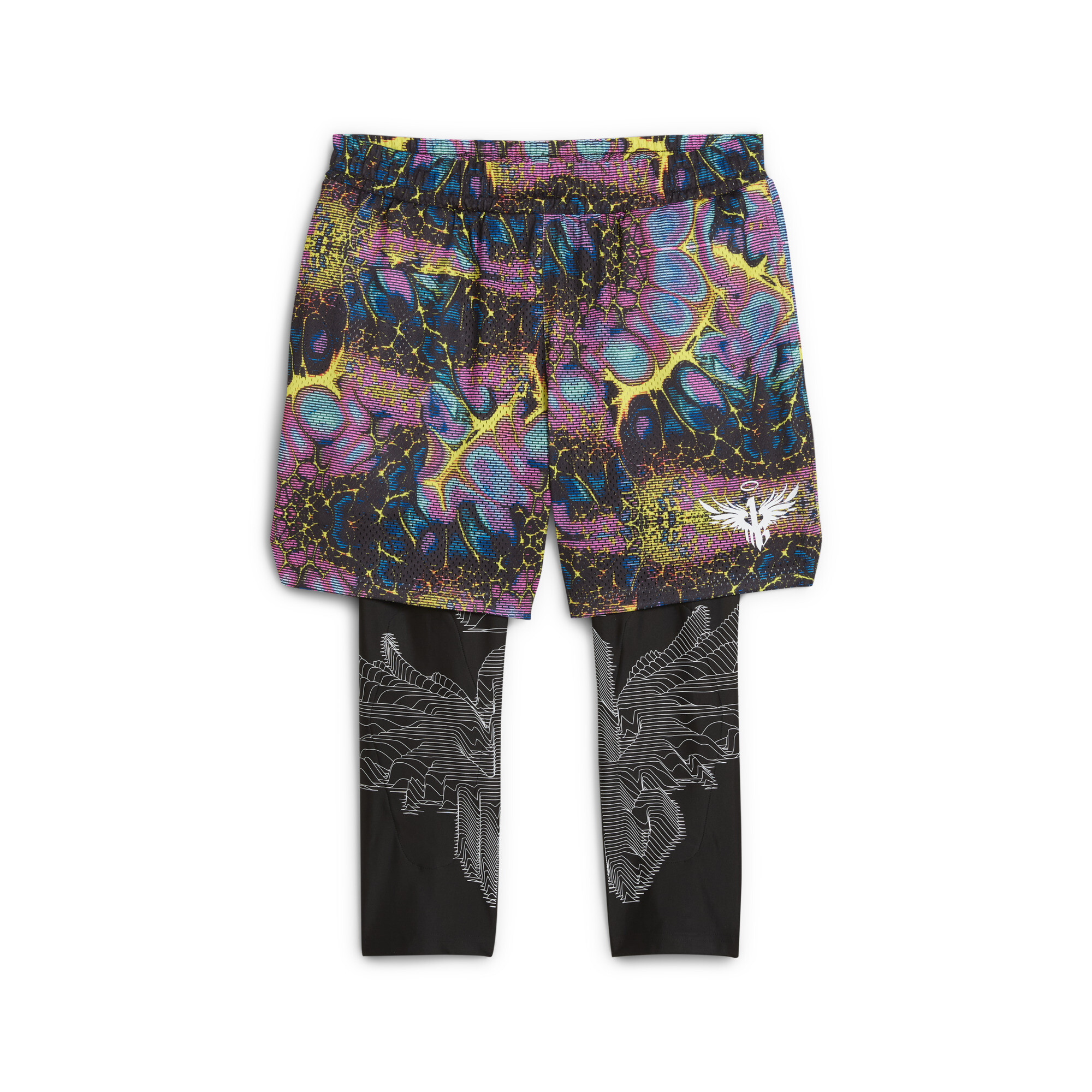 PUMA Melo Alien Skins 2-in-1-basketballegging voor Heren, Zwart, Maat XL thumbnail 3