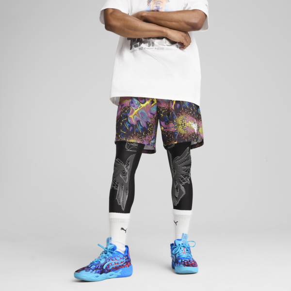 Shorts de básquet “2 en 1” Melo Alien Skins para hombre, PUMA Black, large-MEX