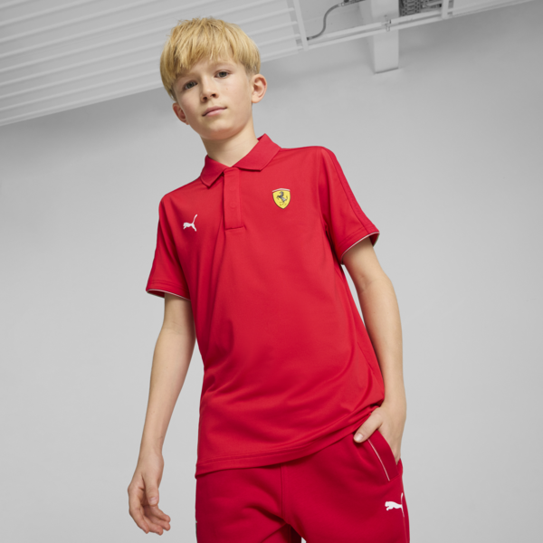 Playera polo Scuderia Ferrari Race Premium para adolescentes, Rosso Corsa, large-MEX