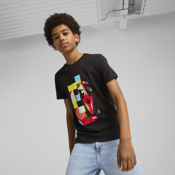 Playera estampada Scuderia Ferrari HP Race para adolescentes, PUMA Black, large-MEX