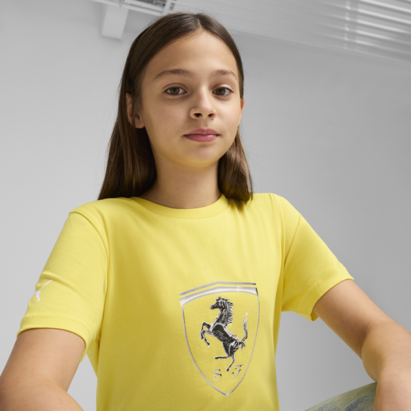 Playera Scuderia Ferrari Race Tonal Big Shield para adolescentes, Speed Yellow, large-MEX