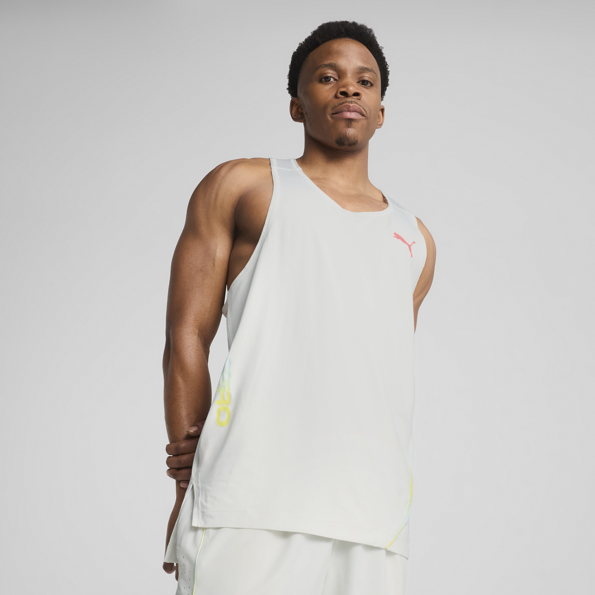 Puma All-Pro Singlet Herren | Mit Plain | Vapor Gray | Größe: L