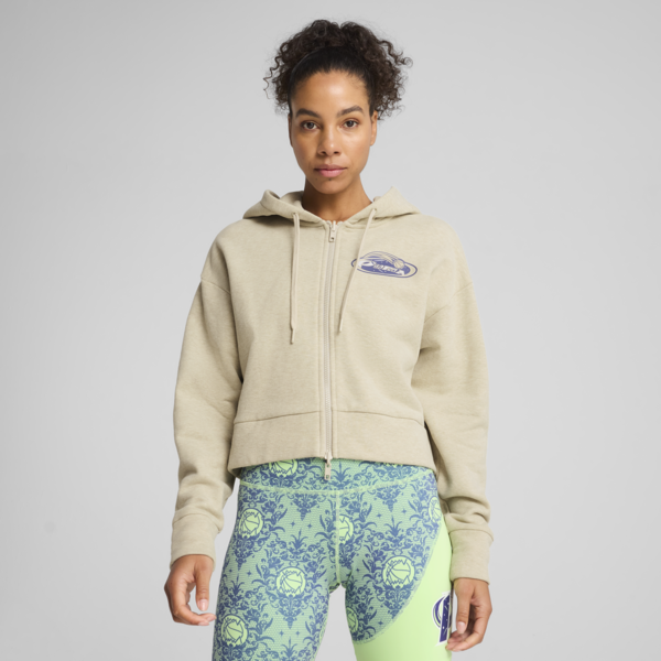 Campera corta Lace Em Up para mujer, Desert Dust-Heather, large-ARG