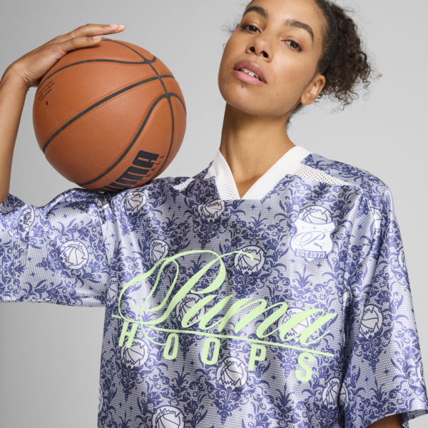 Remera corta Lace Em Up para mujer., PUMA White-AOP, large-ARG