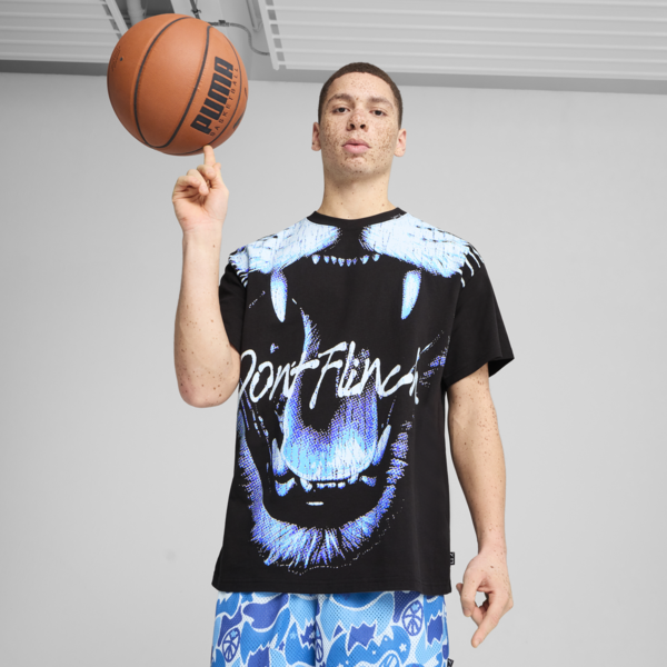 Remera de básquet Roar para hombre, PUMA Black, large-ARG