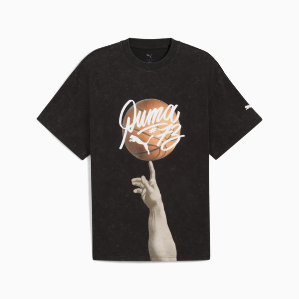 Dylan Exhibit Basketball Tee Men, PUMA Black, large-MEX